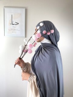 Ready To Wear - Jersey Premium Gris Loup - Hijab