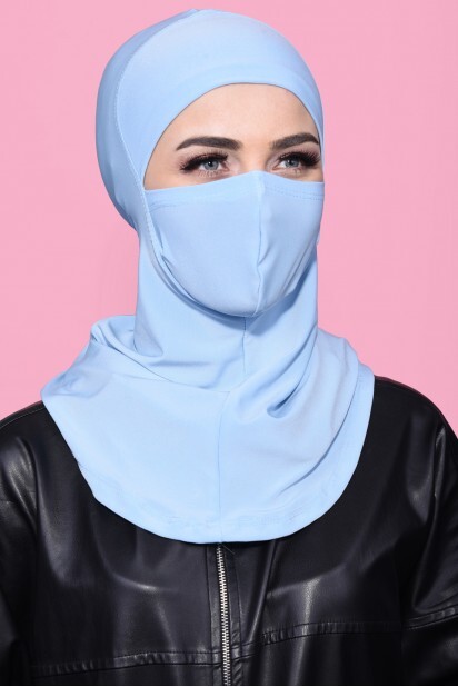 Hijab Sport Masqué Bleu Bébé - 