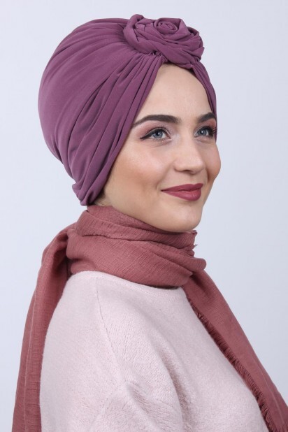 Reversible Rose Knot Bonnet Dark Dried Rose