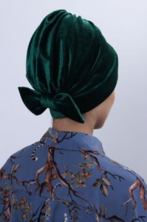 Velours Noeud Os Vert Émeraude - 