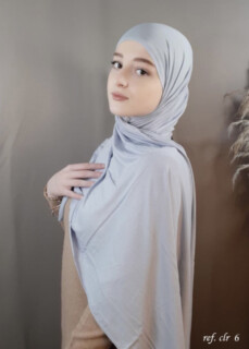 Cotton Shawl - جيرسي بريميوم - بيرل جراي - Hijab