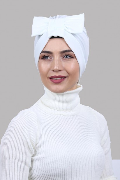 Papyon Model Style - Double-Sided Bonnet White with Bow - 100285278 - Hijab