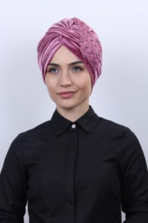 Bonnet & Turban - Velvet Guipure Vera Bonnet Dried Rose - 100283062 - Hijab